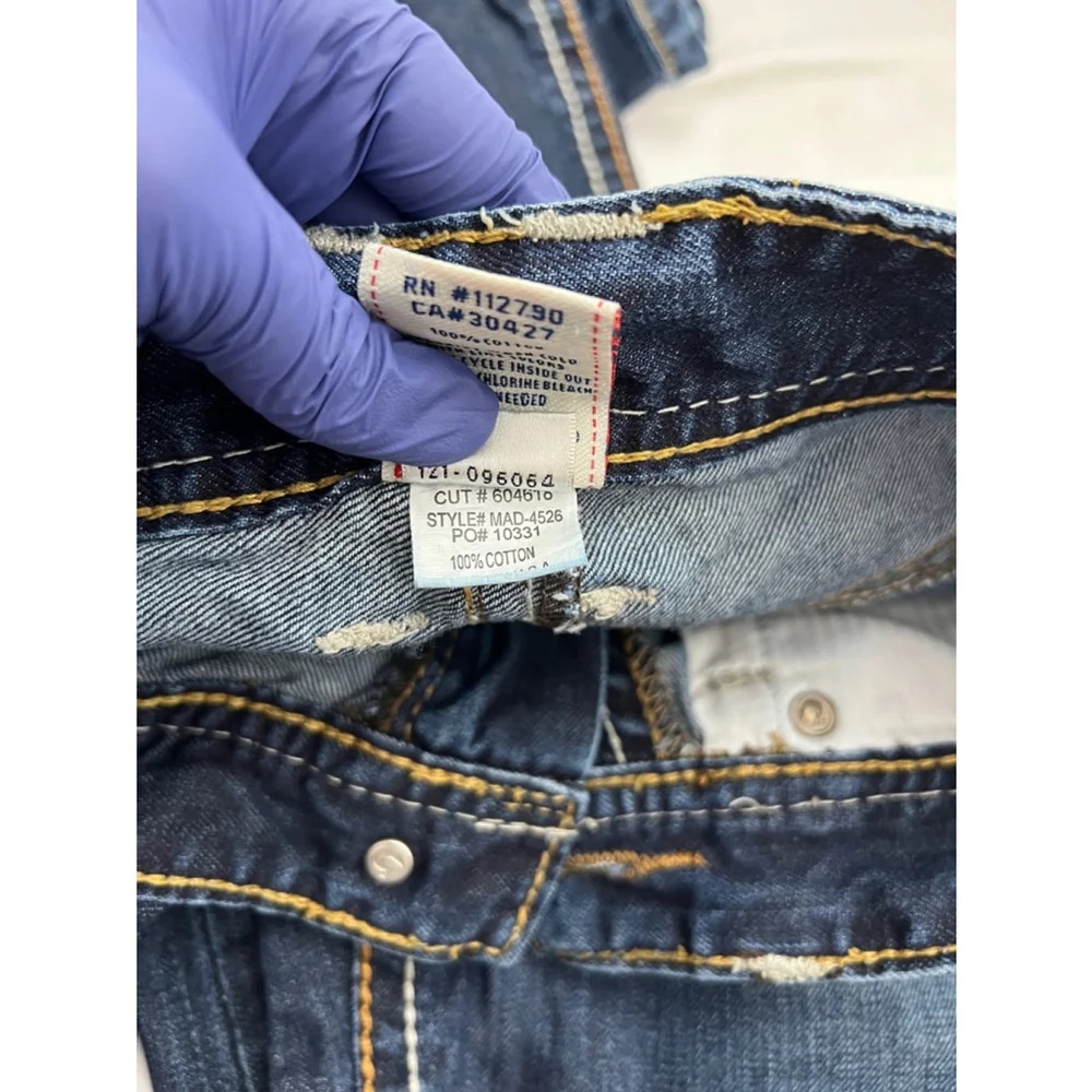 Y2K True Religion Joey Thick Stitch Two Toned Flare Jeans Blue 29‎ - Picture 8 of 9